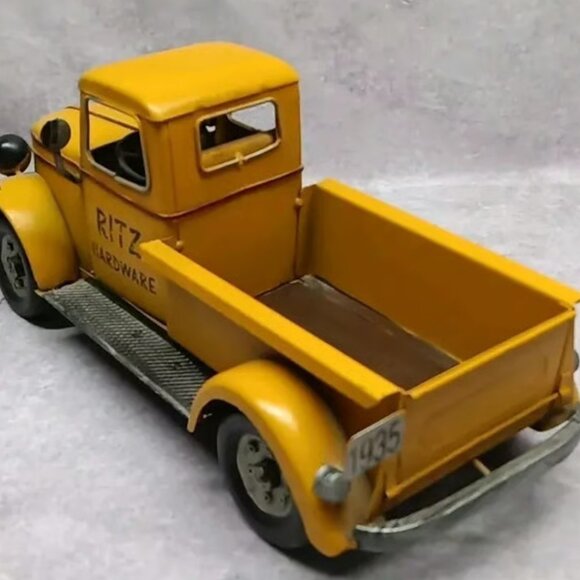 Ritz Hardware Metal 1935 Chevy Pick Up Truck Vintage Toy Yellow 12” x 5.5” - Picture 7 of 7